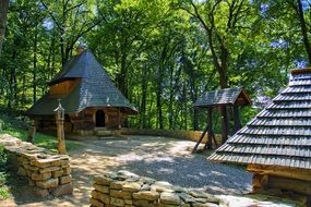 house with unusual roofs in Sanok