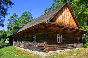 old wooden house in the museum in Sanok