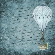 hot air balloon blue background