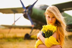 sun aircraft girl glamour summer