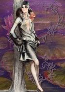 flapper purple vintage retro