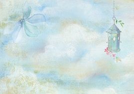 cloud background blue vintage