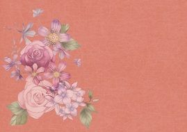 flower pink background scrapbook