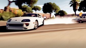 toyota supra car above drift