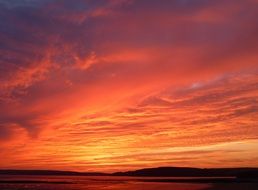 fiery sunset landscape