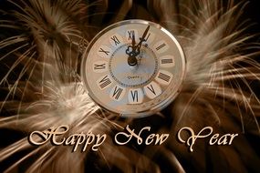 five minutes of the new year on the clock