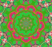 mandala orange green kaleidoscope