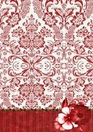 flower damask paper red dramatic