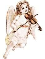 angel drawing violin antique