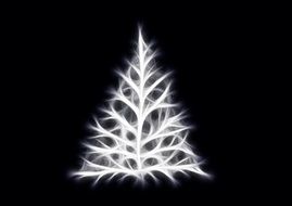 greeting card light christmas tree black background