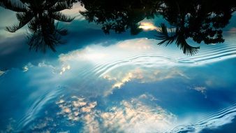 water reflection sky nature blue
