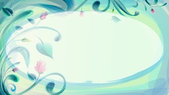 flower design teal background frame