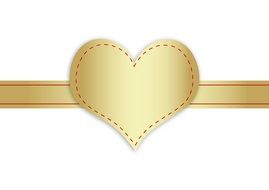 heart gold ribbon golden love