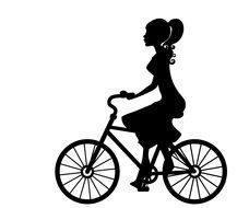 silhouette of a female cyclist