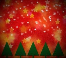 greeting card christmas trees stars