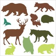 forest animals set drawing