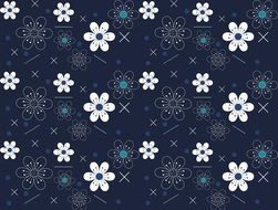 blue background abstract flowers