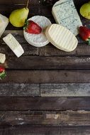 background fruits cheese wooden
