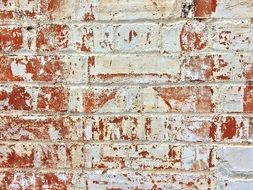 old brickwork with white stains