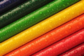 pencils crayons colourful rainbow