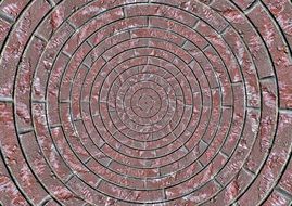 stones patch circle arches pattern natural stone