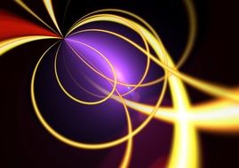 Rotation of luminous spirals on a colorful background