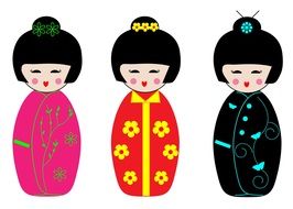 japanese kokeshi doll clipart