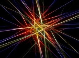 laser show on a black background