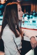 photo of the girl at a bar rack