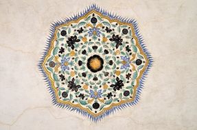 pattern painted flowers eight sides