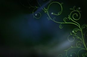 dark blue background green design