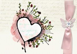 wedding day heart modern classic