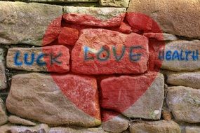 heart love luck bless you stone