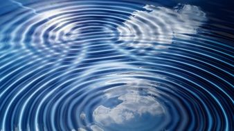 concentric waves circles water clouds