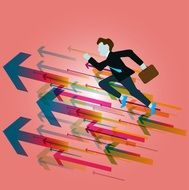 image of running man and arrows