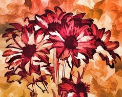 abstract pattern flowers decoration digital painting