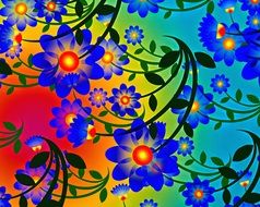 abstract background backdrop design colorful flowers