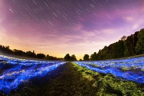 stars field long exposure night