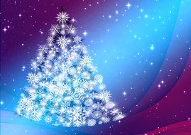 christmas tree on the greeting card decoration