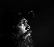 portrait black white face model