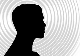 face silhouette man head structure