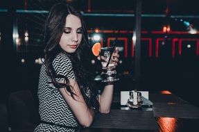 girl in a night bar