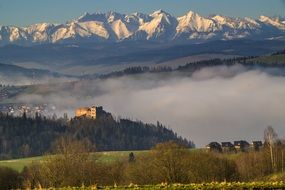 wanderful landscape of mountains and castle in poland