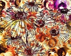 abstract pattern with the colorful flowers
