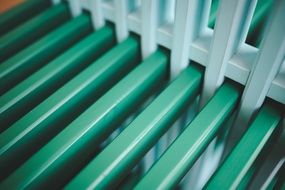 green and white laths