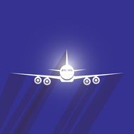 modern plane on blue background, drawing