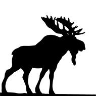 black silhouette of a deer