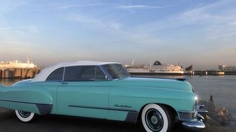 turquoise classic retro cabriolet