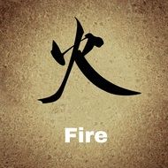 chinese characters background fire