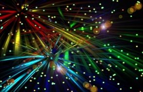 beautiful stars and lines of the fireworks